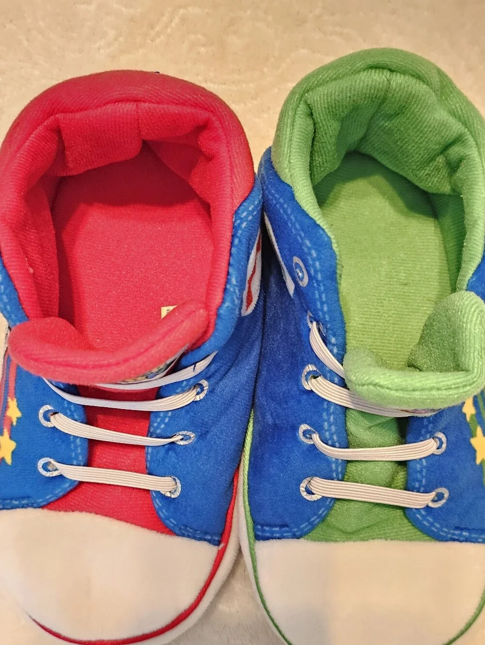 Super Mario & Luigi Toddler High-Top Slipper Shoes Size 11-12 Euc Fast Shipping